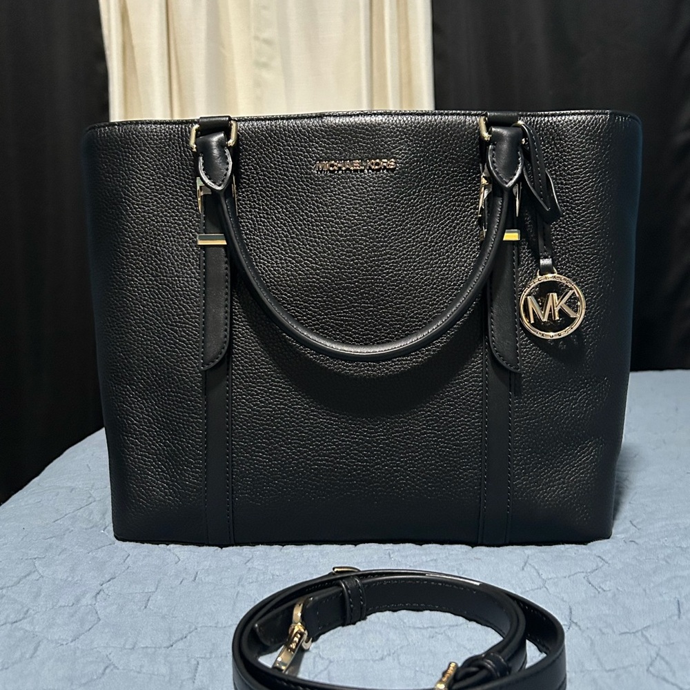 Michael Kors Black Pebbled Leather Tote NWT